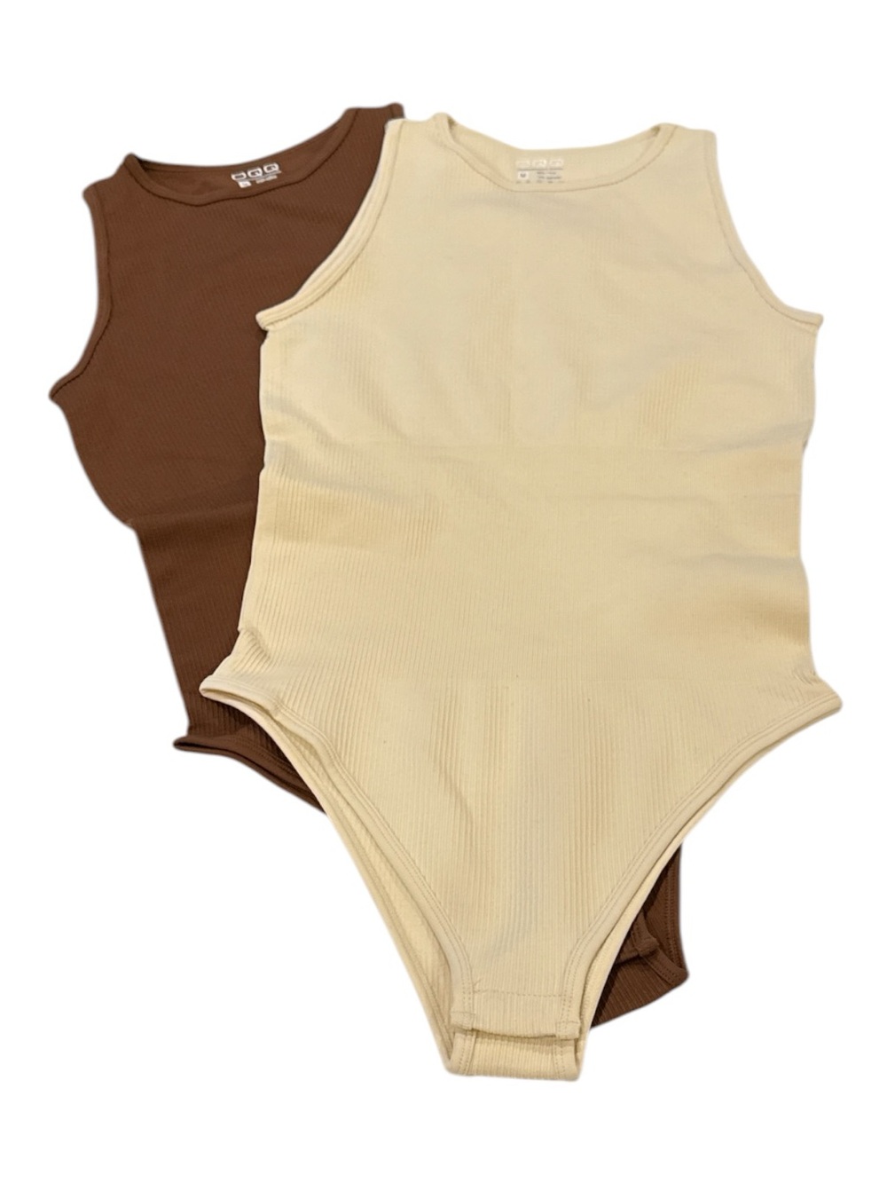 Sz M OQQ Bundle of 2 High Neck Shapewear Bodysuits